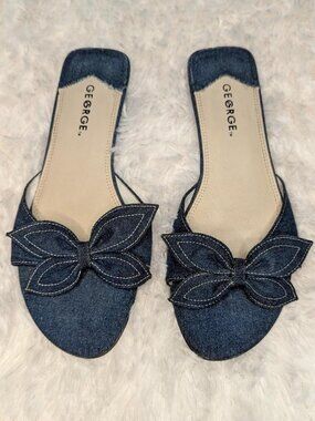 Vintage Denim bow sandals